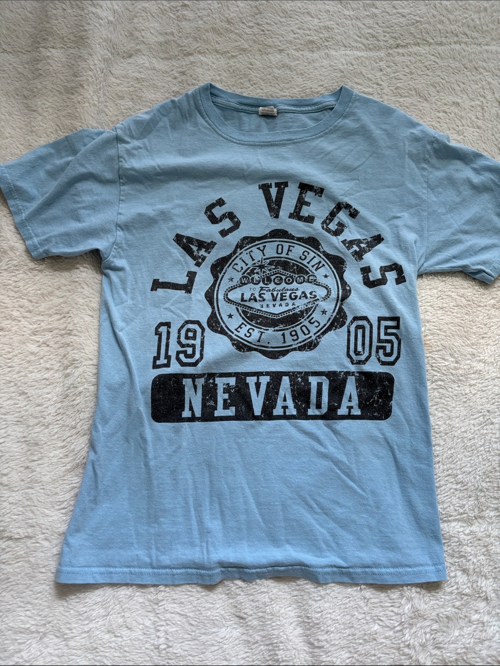 ⭐️ 2 for $15. Light Blue Las Vegas Nevada Graphic Tee Shirt